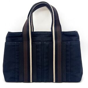Authentic Hermes Troca Horizontal PM Tote Bag, Black color, Canvas & Leather